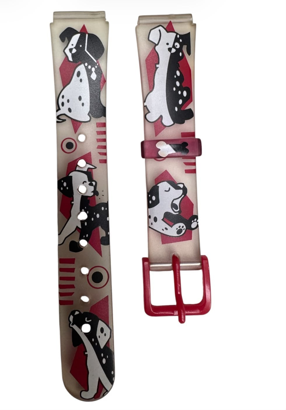 15MM PLASTIC PVC WATCH BAND DALMATIAN PUPPY DESIGN