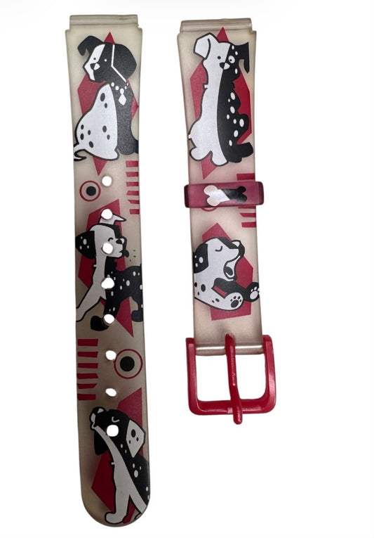 15MM PLASTIC PVC WATCH BAND DALMATIAN PUPPY DESIGN