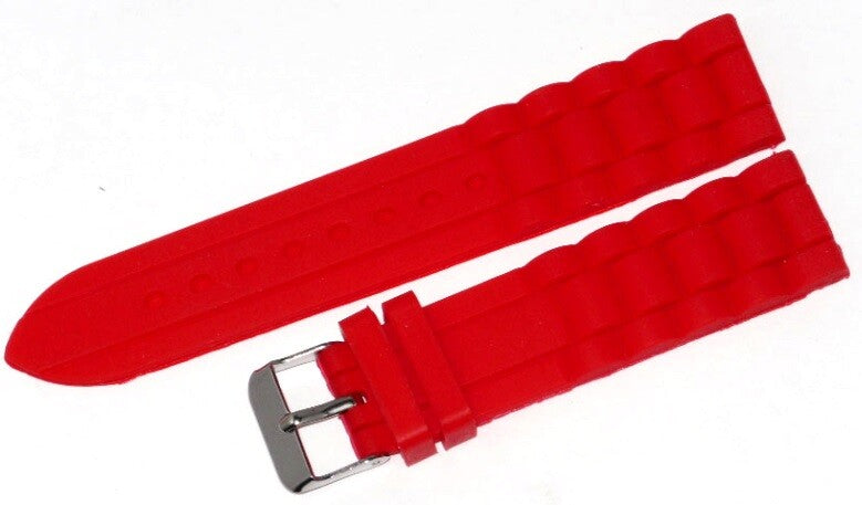 Watch Band Silicone Red 22MM (Heavy)Sports  and Women Big Watches