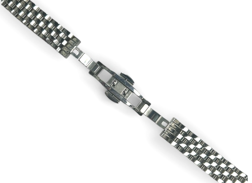 Top Quailty,Stainless Steel Silver-tone Curved end Band for Highend Watches-15mm