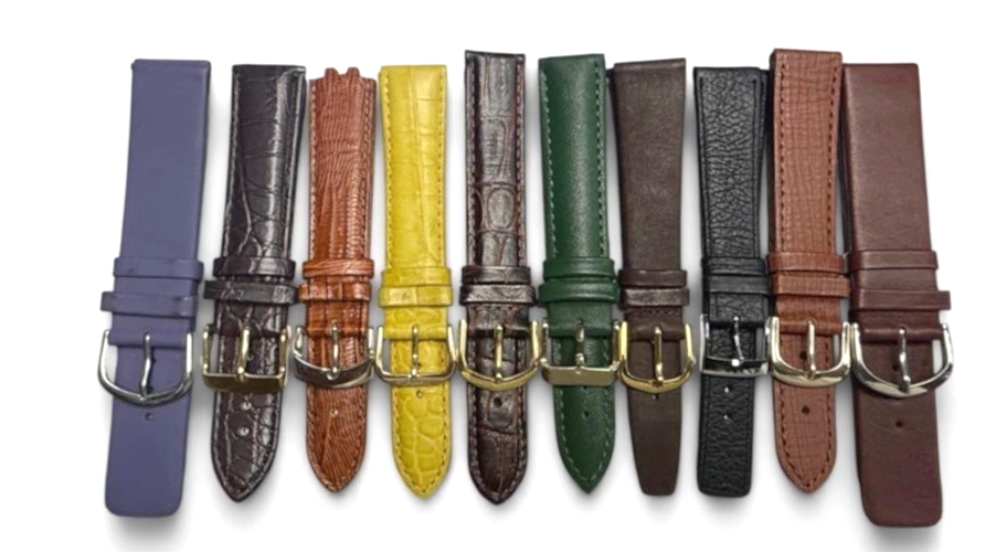 LIMITED LOT OF 10 WATCH LEATHER BANDS MIX SIZE STYLE AND COLORS 16-20mm