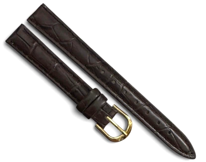 12MM BROWN color Genuine Leather Alligator CROCO Grain Watch Band Strap
