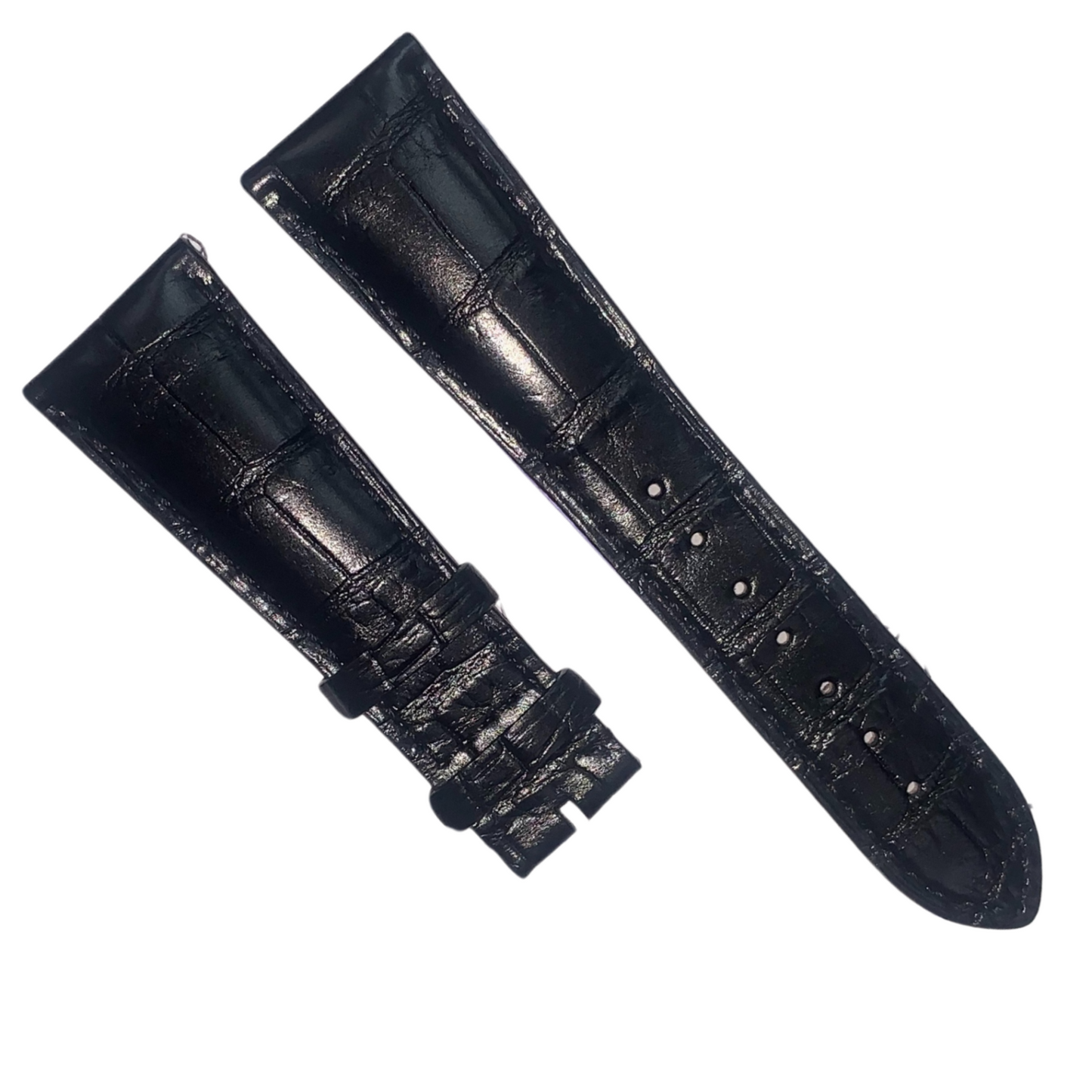 Genuine Alligator Leather Black Watch Band Strap – Multiple Sizes | 24mm   12mm