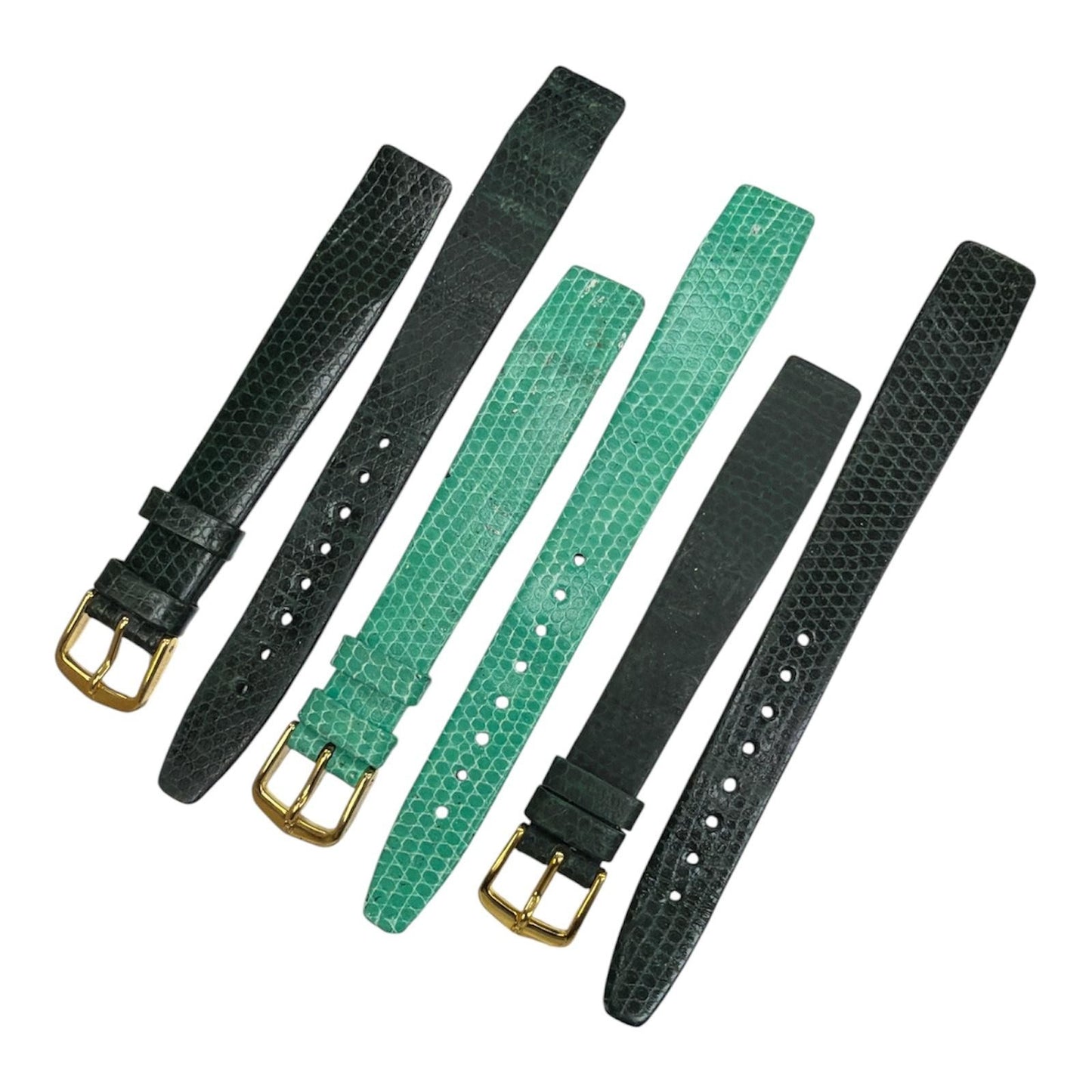 Watch Band Genuine Leather Lizard Grain Flat 14MM
