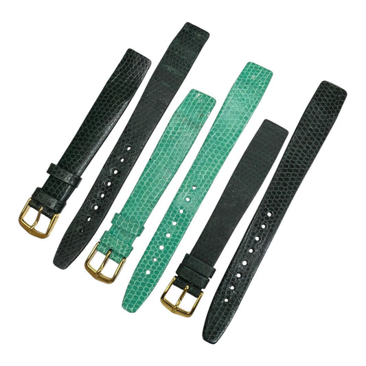 Watch Band Genuine Leather Lizard Grain Flat 14MM