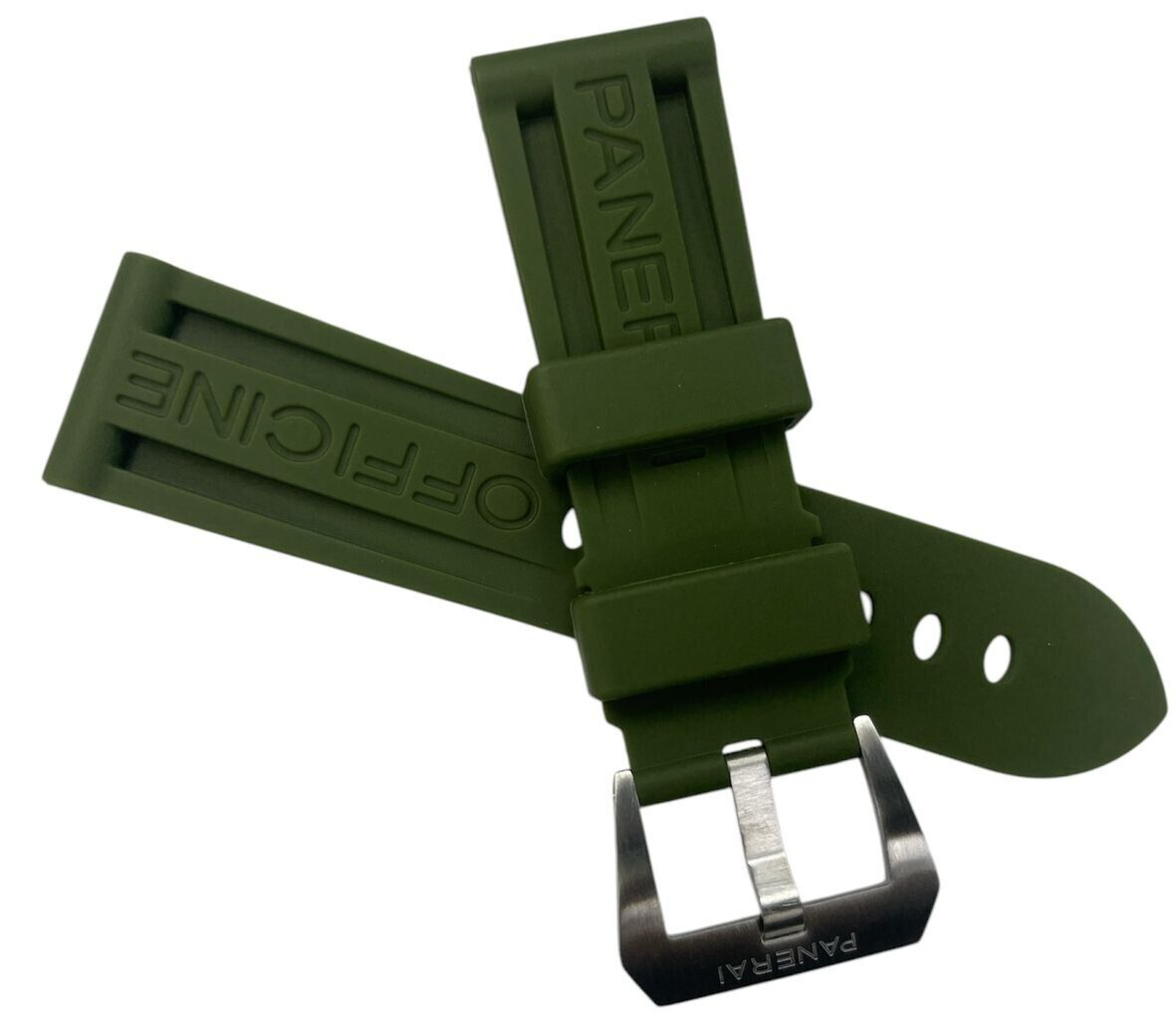 New Watch Band 24mm Rubber Strap ARMY GREEN Color for PANERAI OFFICIAL