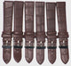 Lot of 6Pcs.Watch Bands  Genuine Leather Alligator Grain Brown Flat 22mm 