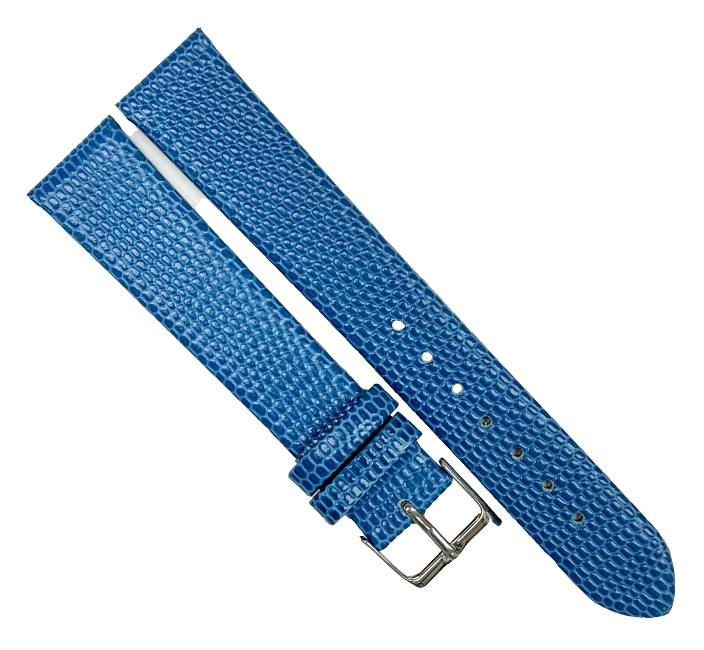Watch Band Genuine Leather BLUE  Lizard Grain Flat 16MM (Lot of 6 bands)