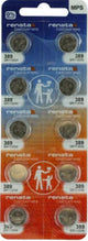 100 Renata 389 Watch Batteries, SR1130W 0% MERCURY Batteries