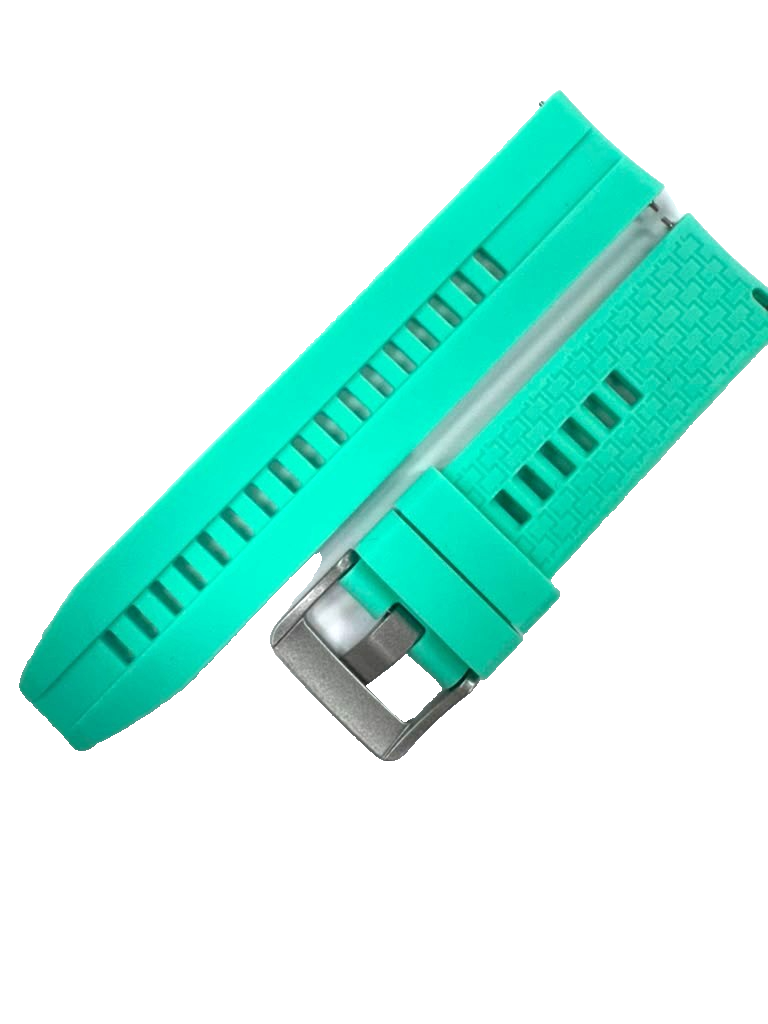 22 MM Rubber Silicone Sports Watch Band Quick Release Pin Mint Green Color