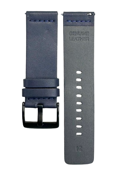Flat Watch Bands, Blue Plain Genuine Leather 20MM to 24MM /Fits to MVD