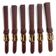 set of 6 Genuine Leather Band 10mm Flat Leather Watch Strap BURGUNDY/Gold Buckle