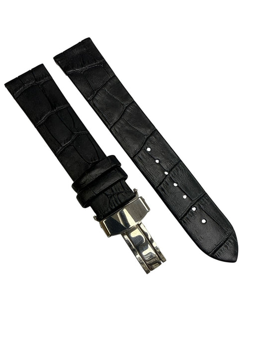 20mm Watch Band Alligator Grain Deployment Clasp Fits Omega/Longines/Tissot
