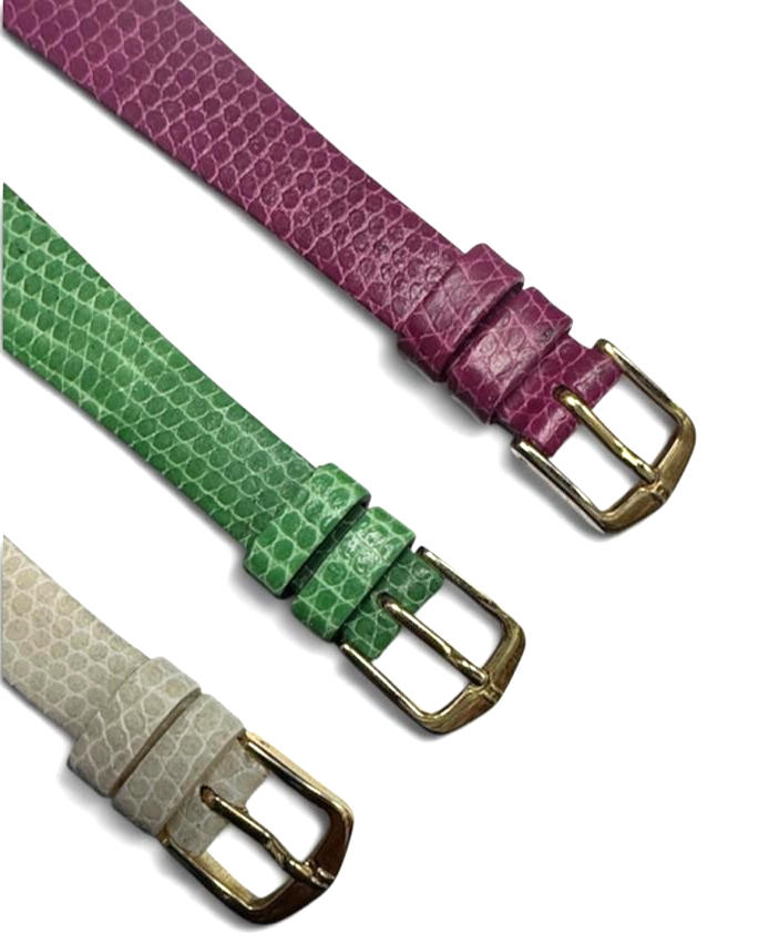 13mm Lizard Grain Genuine Leather - Open Ended Watch Band
