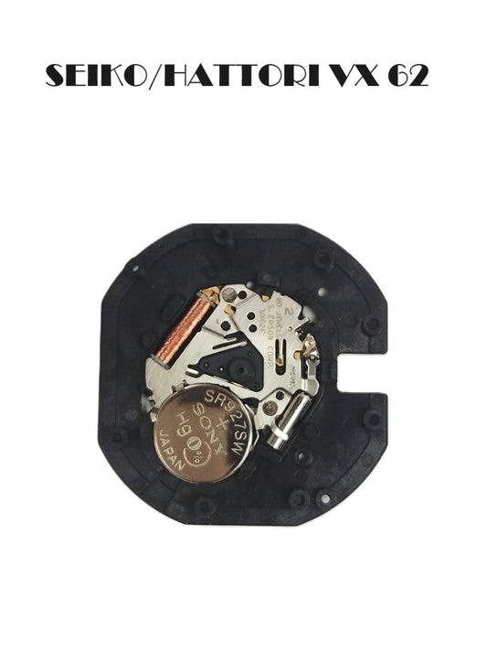 Hattori Quartz Watch Movement 3 Hand  VX62 Date At 3:00 Overall Height 5.8m