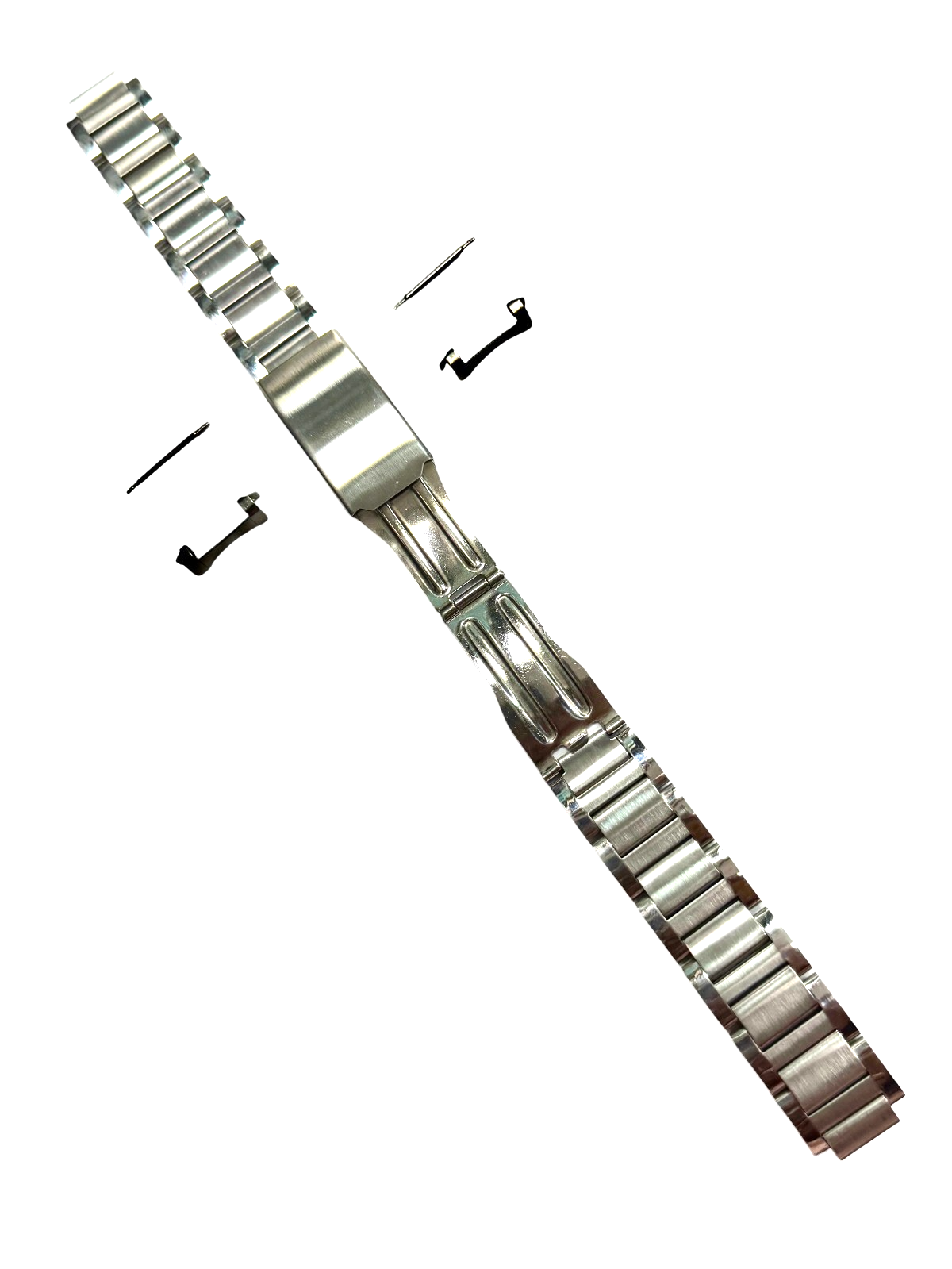 18mm Stainless Steel Metal Watch Band with 2 End Pieces & 2 Spring Bars