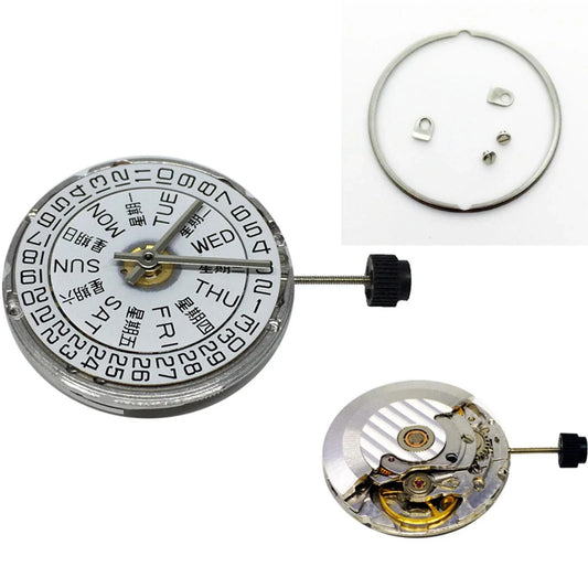White Day/Date@3 Automatic Watch Movement For ETA 2836-2 SELLITA SW220 B