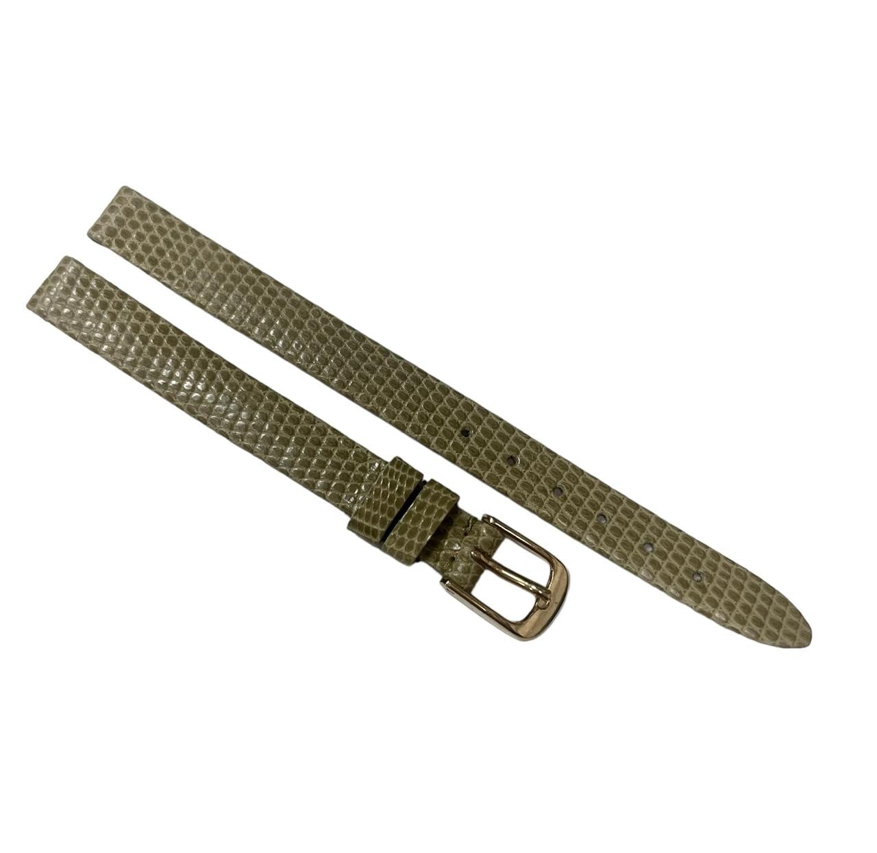 Watch Band Genuine Leather LIZARD SKIN ORIGINAL ,Stitch Less 7 INCHES GREE