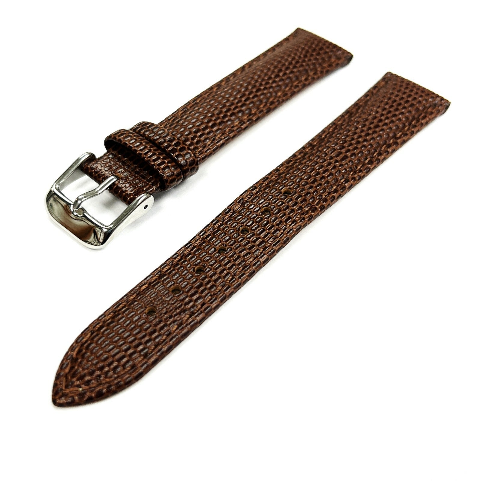 Lot of 6 Watch Bands Brown Genuine Leather Lizard Grain Padded  A1 Quality