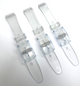 SET OF 3 14MM Plastic PVC Replacement  Watch Band Flat Clear White without Pins