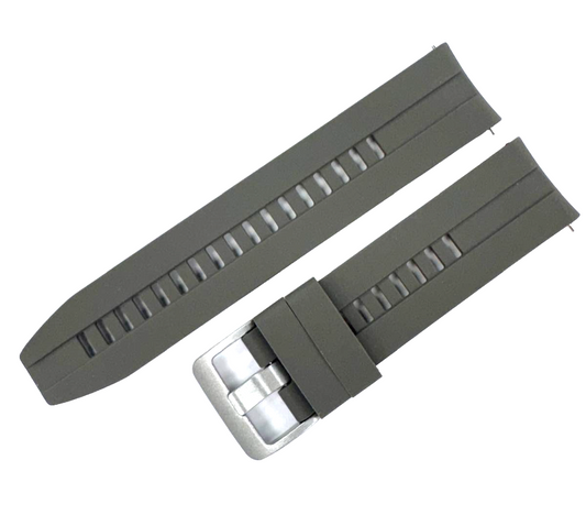 22 MM Rubber Silicone Sports Watch Band Quick Release Pin Gray Color