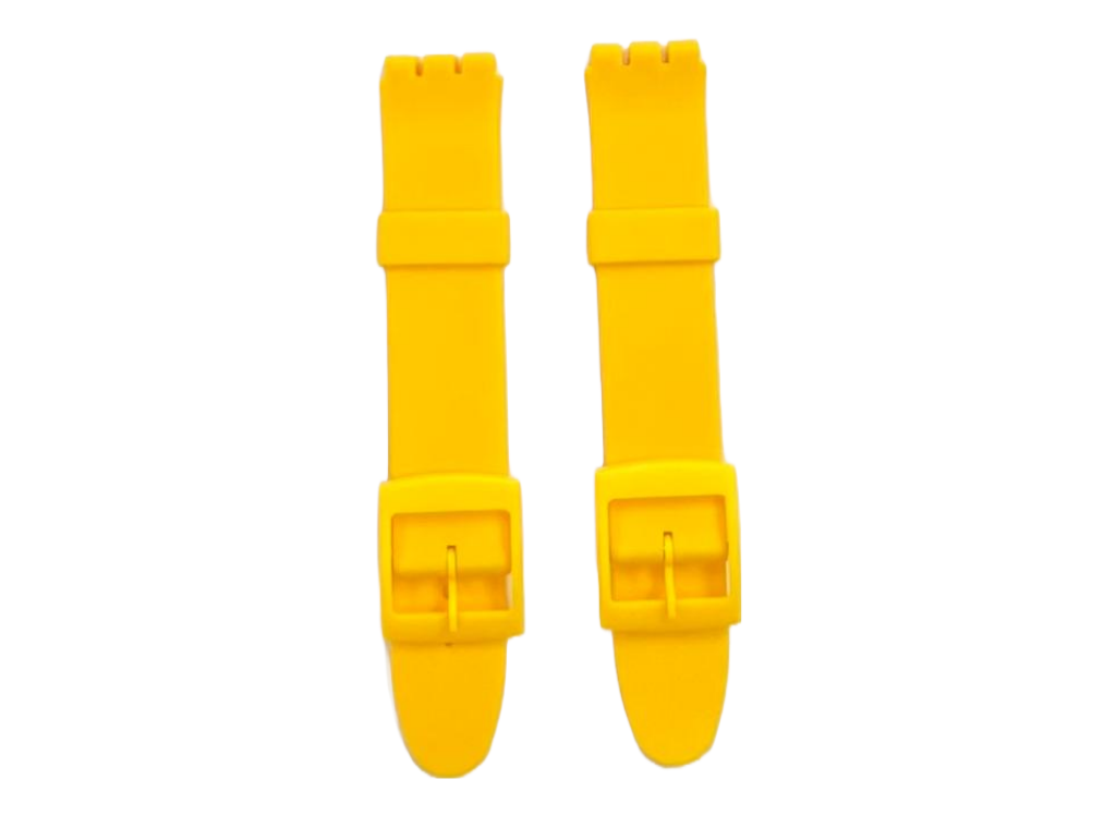 Swatch Replacement Plastic PVC Watch Band Flat Plain without Pins 17mm