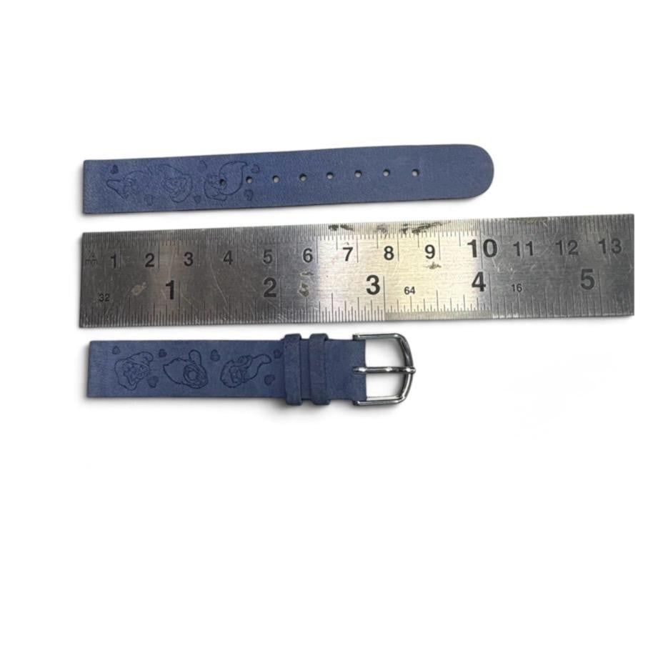 14 mm GENUINE LEATHER WATCH BAND BLUE COLOR DESIGN