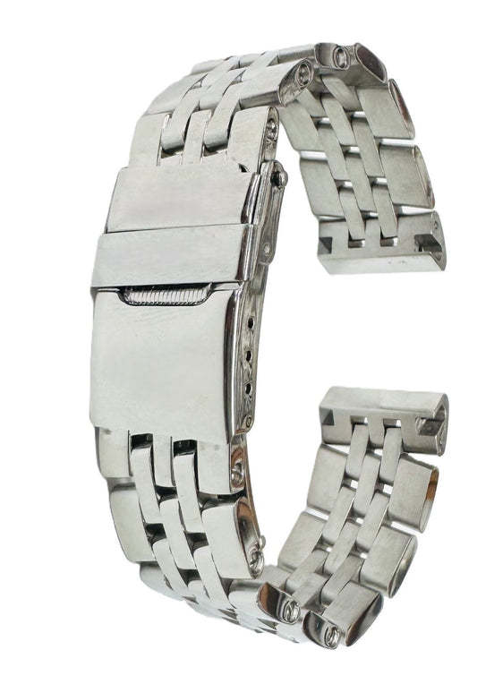 18mm Replacement S/S Watch Band for BREITLING Watches, Solid Straight-End Links