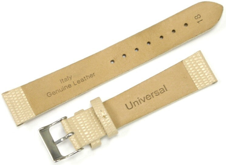Watch Band Genuine Leather Beige Lizard Grain Flat 24*18MM Excellent Quality