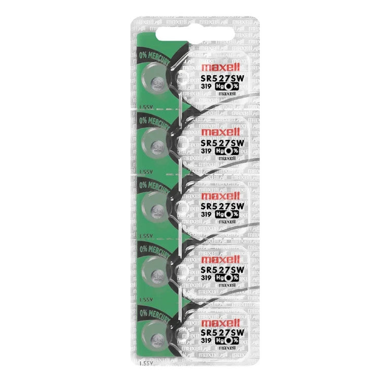 Maxell 319 Watch Cell Batteries SR527SW Silver Oxide New Sealed (Box of 100Pcs.)