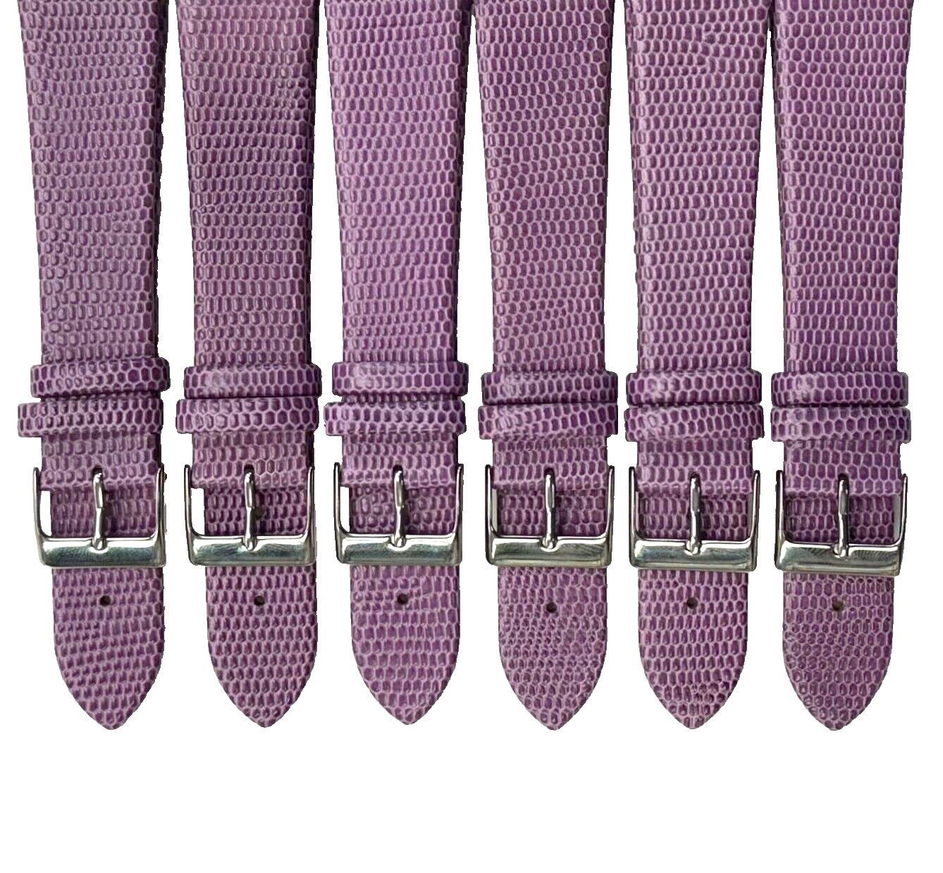 Watch Band Genuine Leather Purple Lizard Grain Flat 24*18mm,Lot of 6 bands