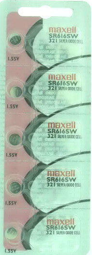Maxell 321 Watch Cell Batteries SR616SW Silver Oxide New Sealed (10Pcs.)
