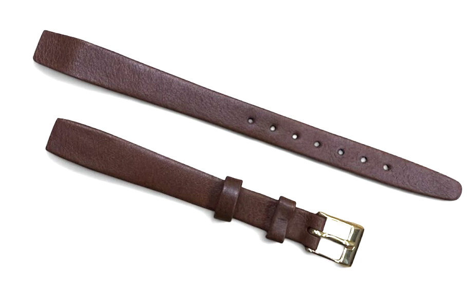 Hirsch 10mm Nappa Calf Brown Open End Leather Watch Band Strap