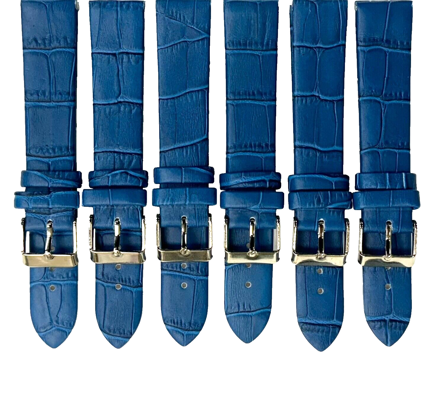 Watch Band Blue Genuine Leather Alligator Grain XL, Flat 20x18MM (lot of 6)