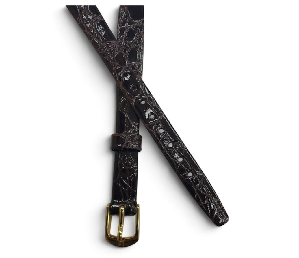 10 mm BROWN  VINTAGE  CROCOGRAIN LEATHER L ADIES WATCH BAND