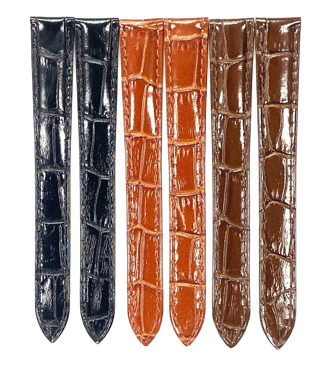 Watch Band Genuine Leather Alligator Grain fit Cartier Watch 14X12MM