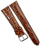 Watch Band D.Brown Genuine Leather Crocodile Grain Padded,Stitched 16mm