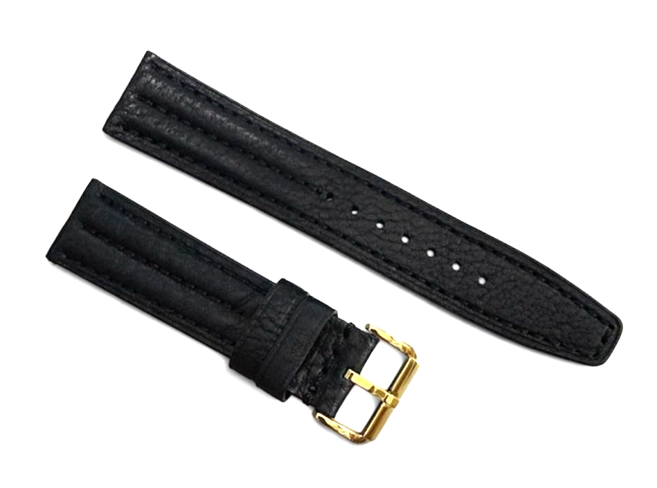 22m Black Color Genuine Leather Watch Band Strap