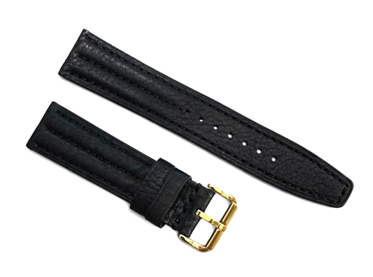 22m Black Color Genuine Leather Watch Band Strap