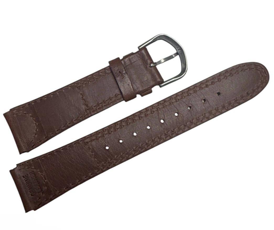 Raymond Weil 20mm Brown Leather Watch Band Strap W/ Silver Tone Buckle