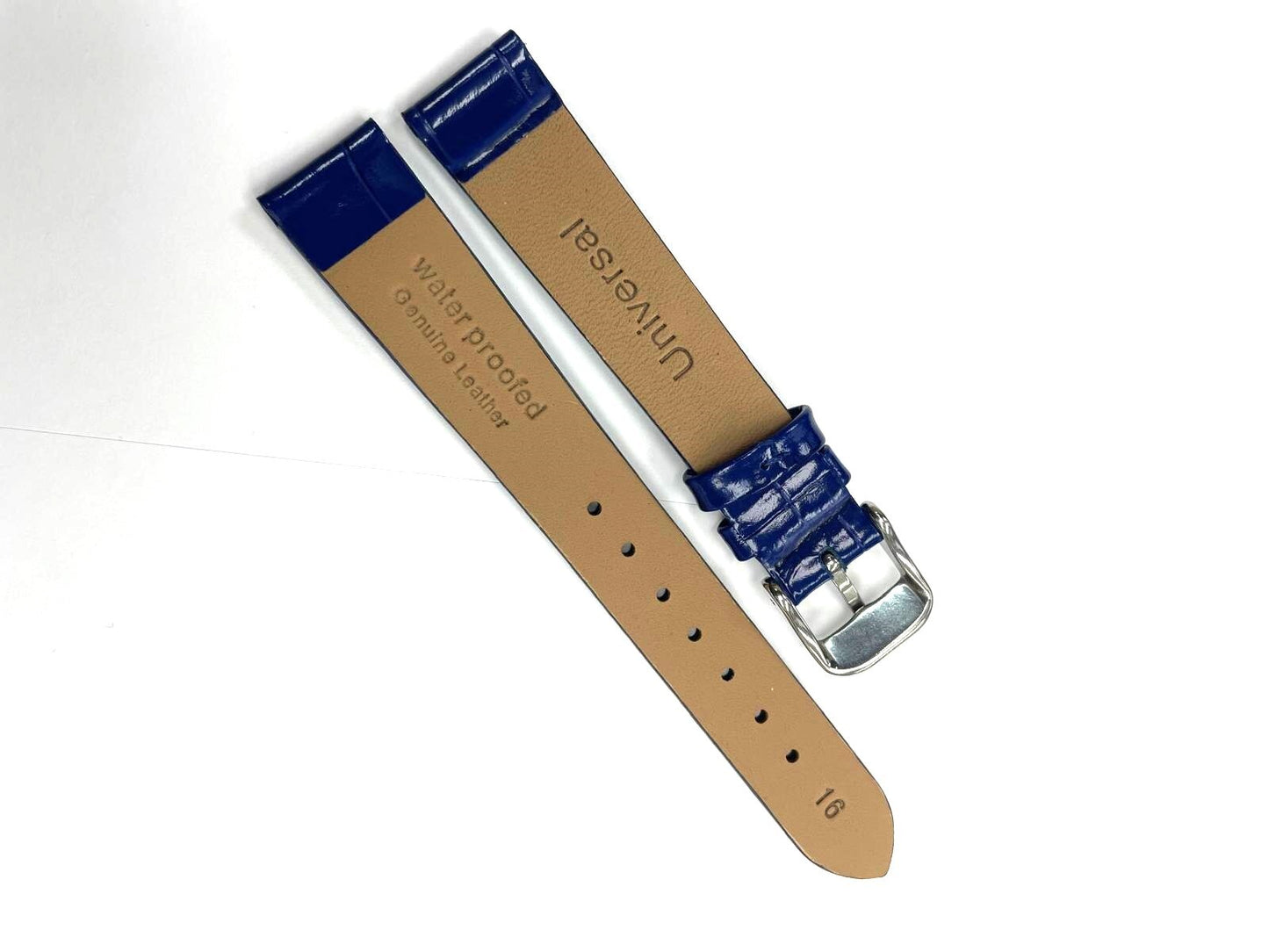 Watch Band Blue Genuine Leather Alligator Grain (Flat) 20MM  for Men Watches