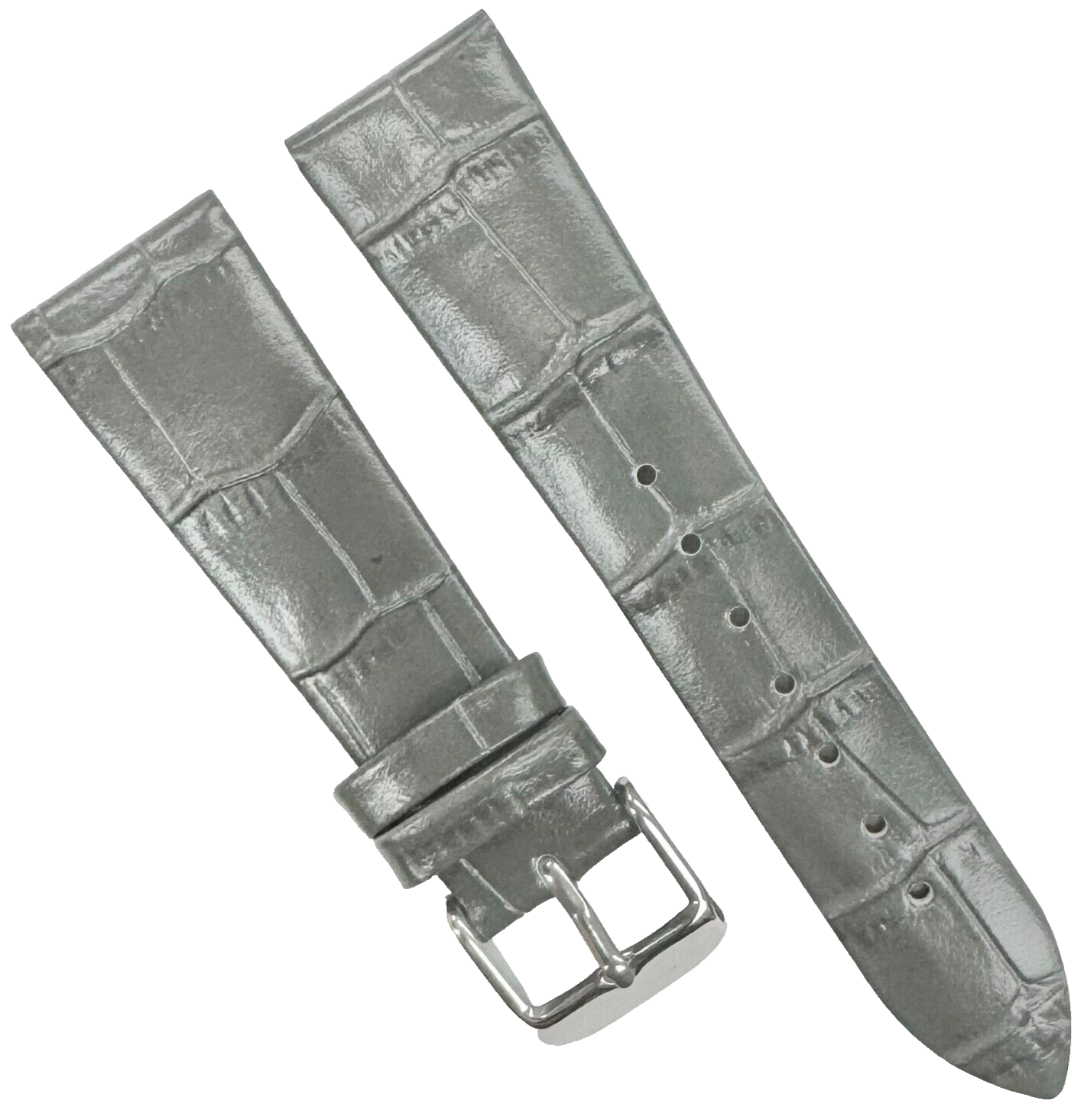 New Watch Band  D.Gray Genuine Leather Alligator Grain (Flat, Short) 18x14 MM