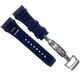 20mm Navy Blue Rubber Watch Band for Richard Mille - Screw-Type Strap w/ Buckle