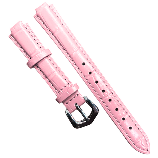 14mm Pink Genuine leather Band Strap Crocodile-Style w/ Buckle