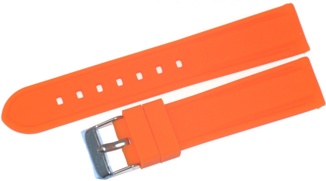 Lot of 6Pcs. Bands 20MM Orange Color Silicone Sports Watch Band Replacement, 