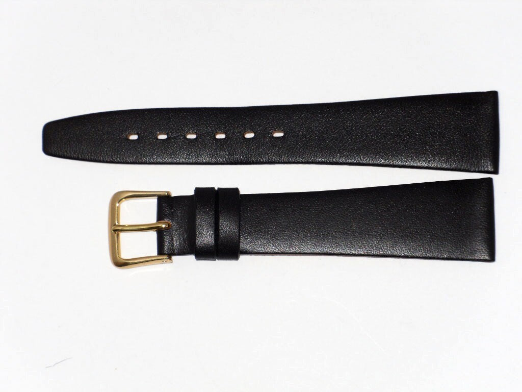 Lot of 6pcs.Watch Bands Dark Brown Genuine Leather Plain Flat 18mm(High Quality)