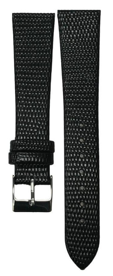 Best Quality Watch Bands Genuine Leather Lizard Grain Flat Black 12- 24mm