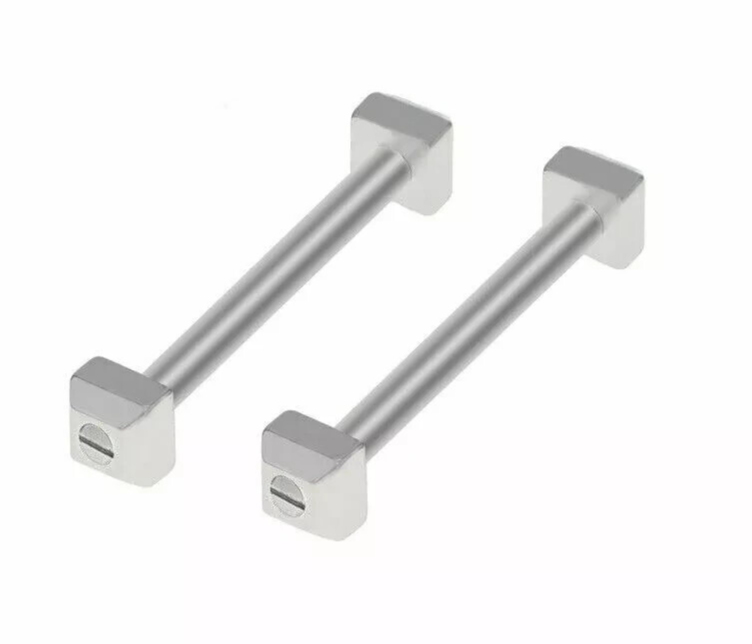 SCREW T-BARS FIT CARTIER PASHA LEATHER BAND /BRACELET LUG FOR 16MM SILVER