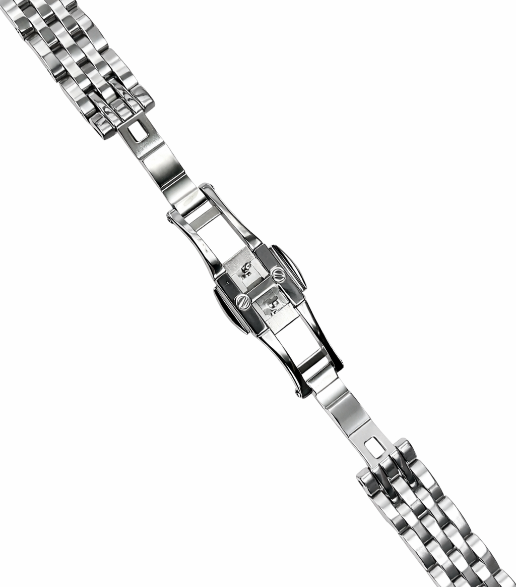 Top Quailty,Stainless steel silver-tone Curved end Band for Highend Watches-12mm