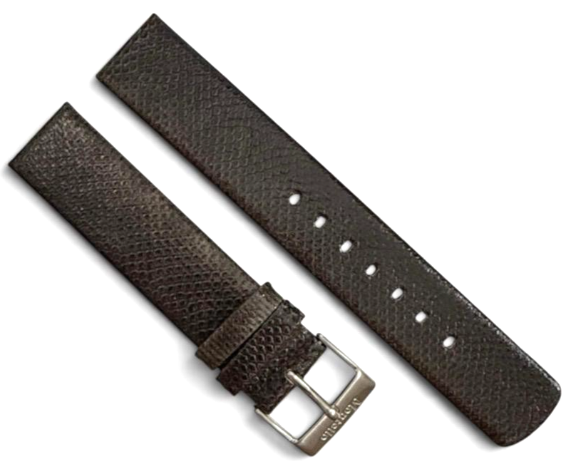 Dark Brown color Genuine Lizard Leather watch strap band -18mm